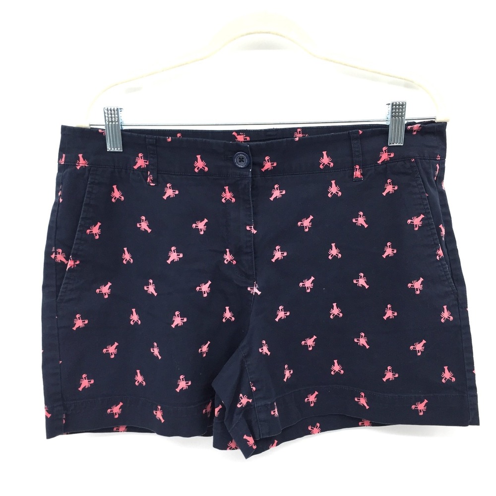 Nautica navy blue novelty lobster print preppy shorts New England preppy 10